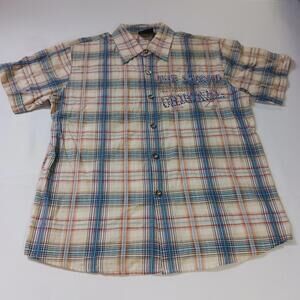 Evolution The Legend Original Men's Multicolor Short Sleeve Plaid Shirt Size L